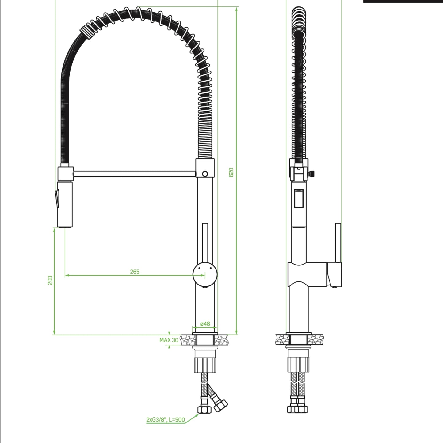Baterie de chiuvetă cu pipa flexibila, moderna, BLD 06SD