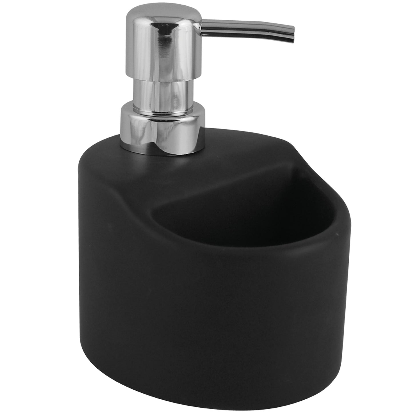 YOGO dozator sapun lichid, ceramic, negru si pompita culoare inox, AMP 7M2M