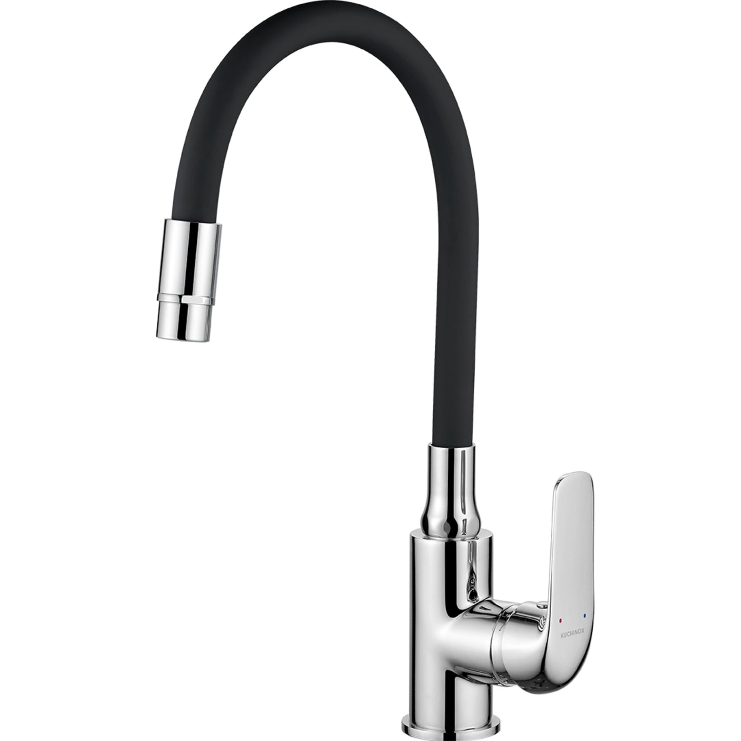 Elza - Baterie de bucatarie cu pipa flexibila, practica, culoare negru inox, BKE_762D