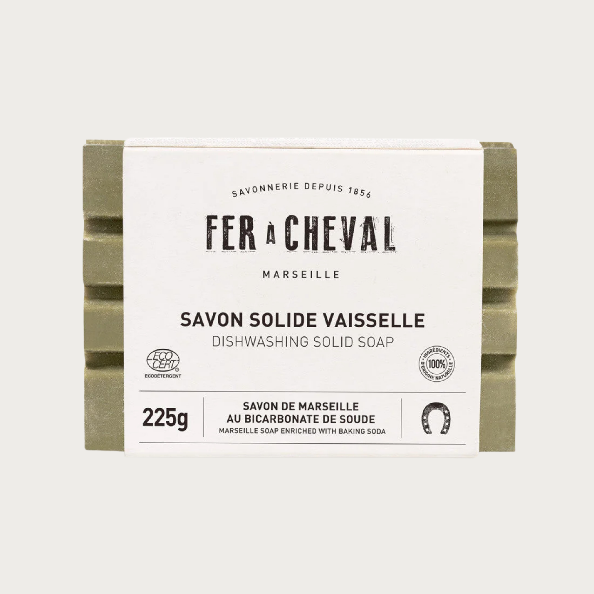 Sapun de Marsilia pentru Vase, cu Bicarbonat, 225 gr, Fer A Cheval