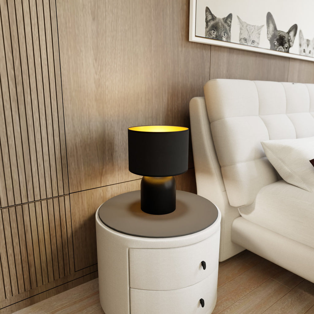 Lampă de noapte ASPEN LN1 NEGRU cu AURIU, eleganta si atemporala