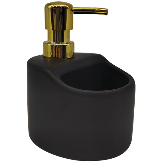 YOGO dozator sapun lichid, ceramic, negru si pompita aurie lucioasa, AMP GM2M