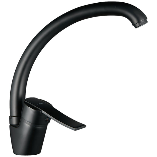 Baterie de chiuveta MADERA, verticala, cu pipa mobila, culoare negru mat, BQM B67D