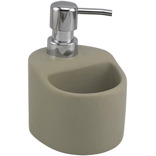 YOGO dozator sapun lichid, ceramic, bej si pompita culoare inox, AMP 4M2M