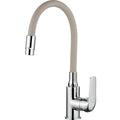 Elza - Baterie de bucatarie cu pipa flexibila, practica, culoare bej crom, BKE_462D