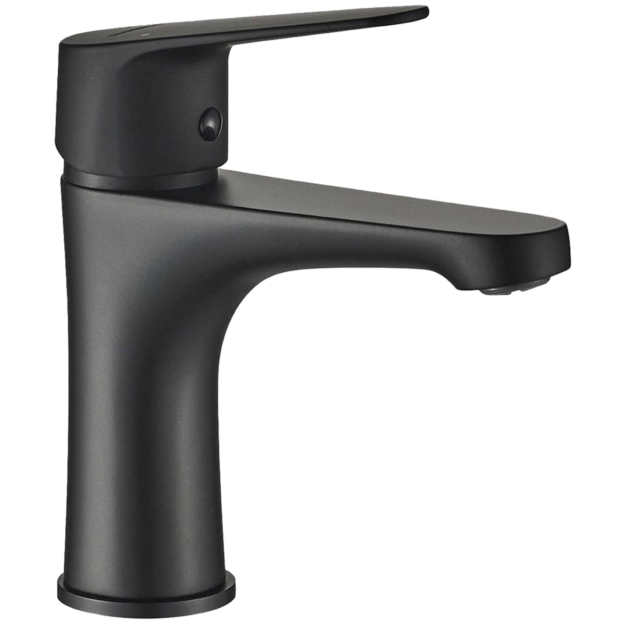 Sagra - Baterie neagra mat, pentru lavoar baie, cu ventil (dop), BQR_722D