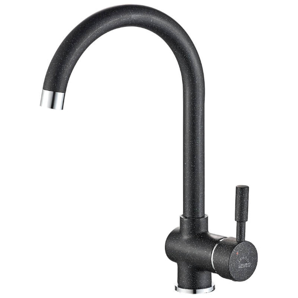 Lete - baterie de chiuvetă cu pipa mobila, culoare negra imitatie granit, BQX 768D
