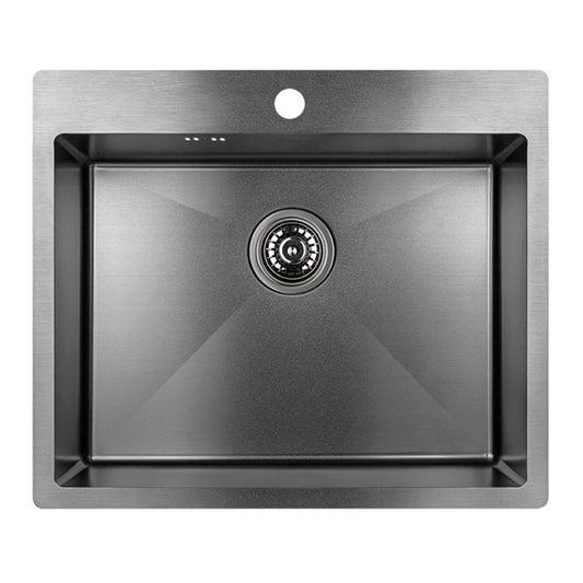 Marmara - chiuvetă culoare grafit, design industrial, dreptunghiulara, cu 1 cuvă, SAM 510T