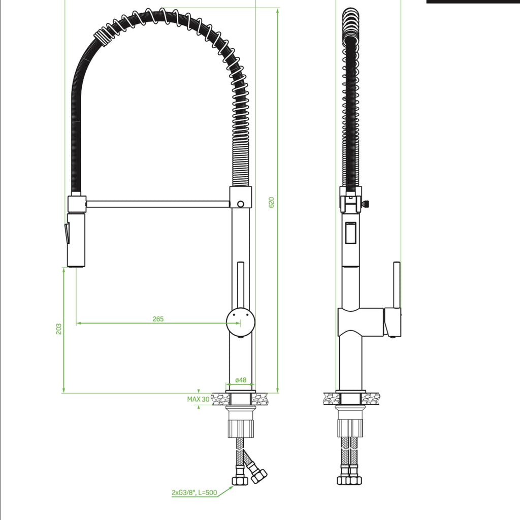 Baterie de chiuvetă cu pipa flexibila, moderna, BLD 06SD