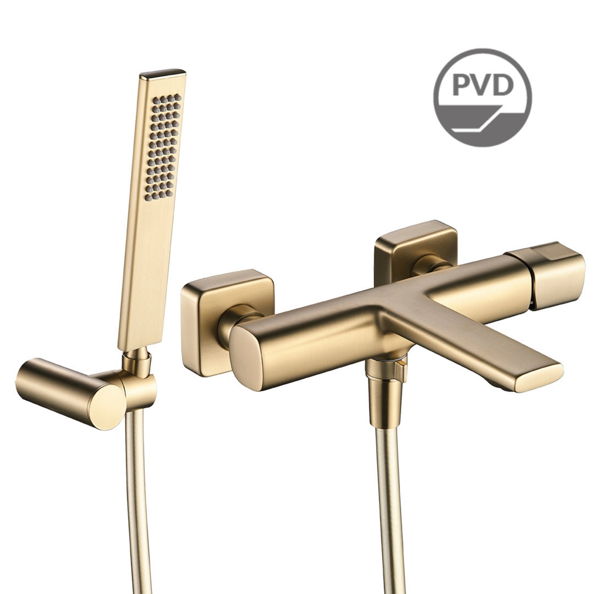 Tores - baterie de baie pentru perete cu set de duș, auriu sampanie, BVT G11D