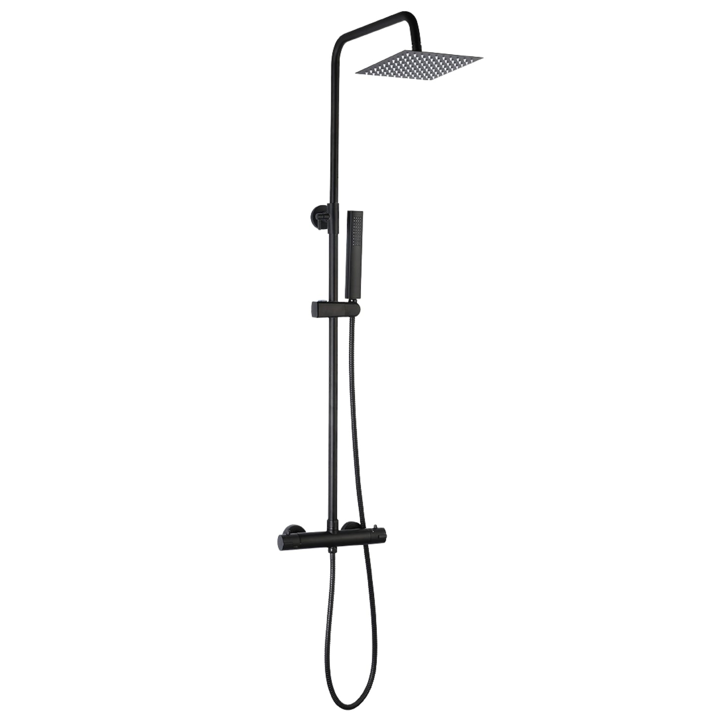 Pola - coloană de duș cu baterie termostatică, culoare negru mat, PLA 70TD