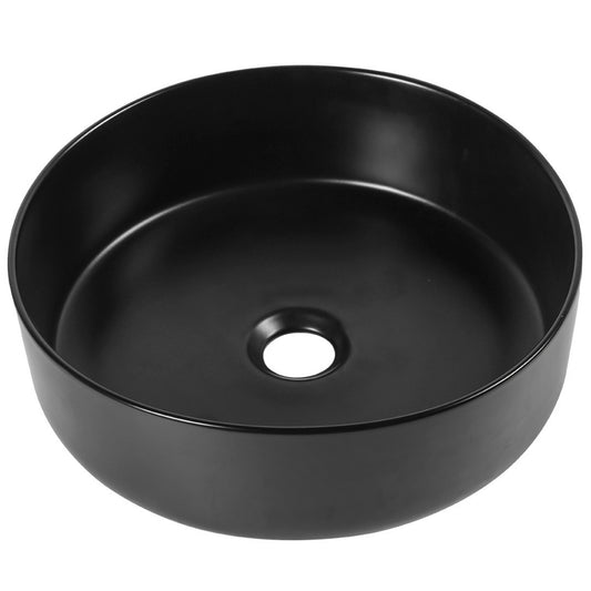 Desna - lavoar rotund negru mat, elegant, din ceramic, pe blat, VUD B236