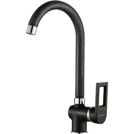 KASJA - Baterie chiuvetă bucatarie culoare negru granit, cu pipă mobila, BKN 768D