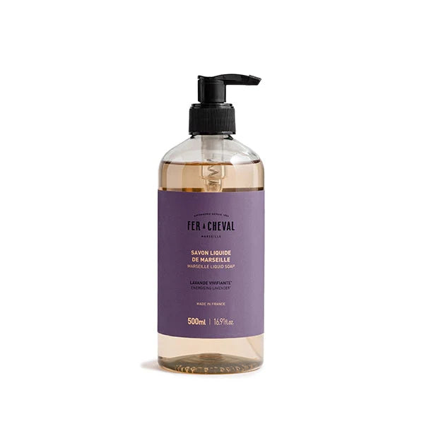 Săpun lichid de Marsilia Fer à Cheval, cu ulei Lavandă, glicerina, ulei argan si cocos, 500 ml, 97% origine naturală