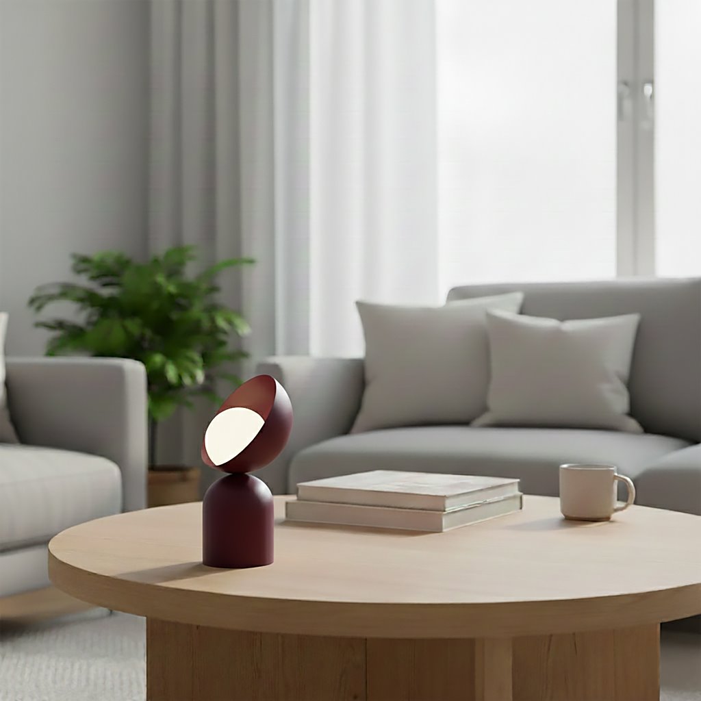 Lampă de noapte metalică BOTO LN1 BURGUNDY, vișinie, modernă