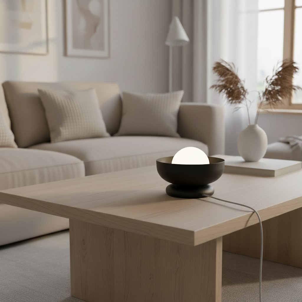 Lampă de noapte metalică OZZY LN1 BLACK, neagră, modernă