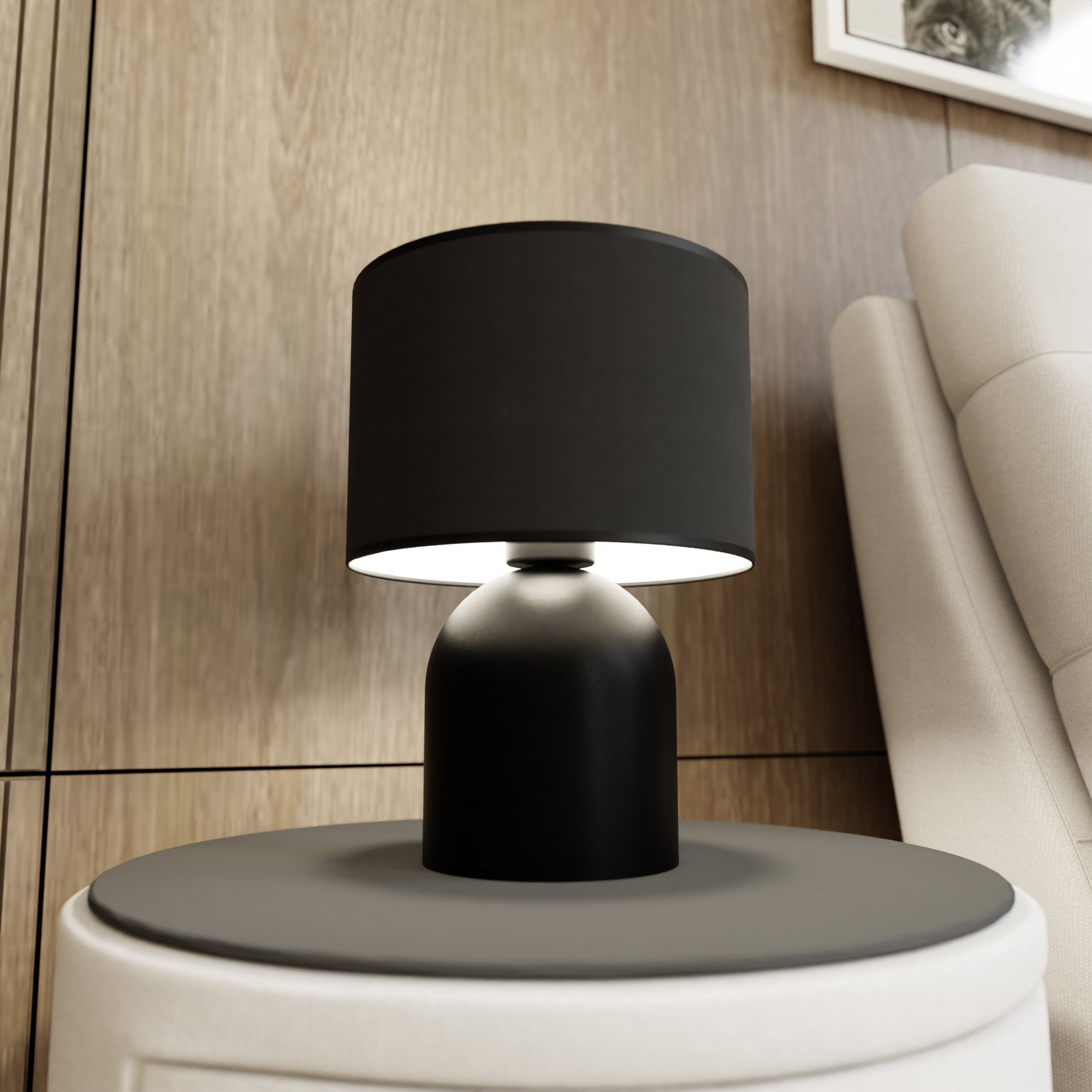 Lampă de masa ASPEN LN1 NEGRU cu ALB, simpla si eleganta