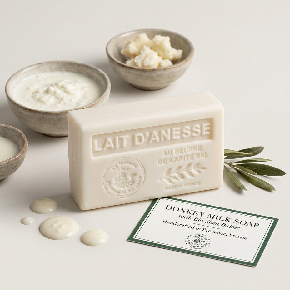 Săpun solid cu parfum de lapte de măgăriță, cu unt de shea BIO, 125 g