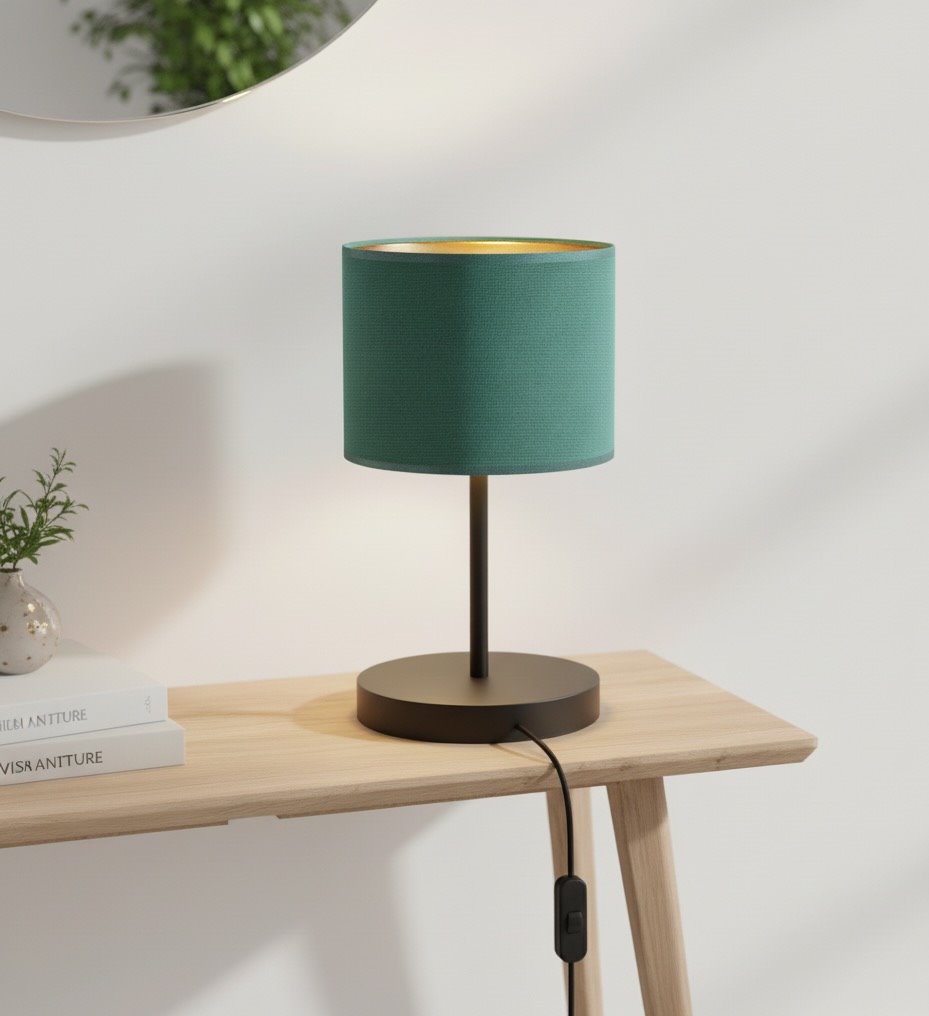 Lampă de noapte verde din catifea