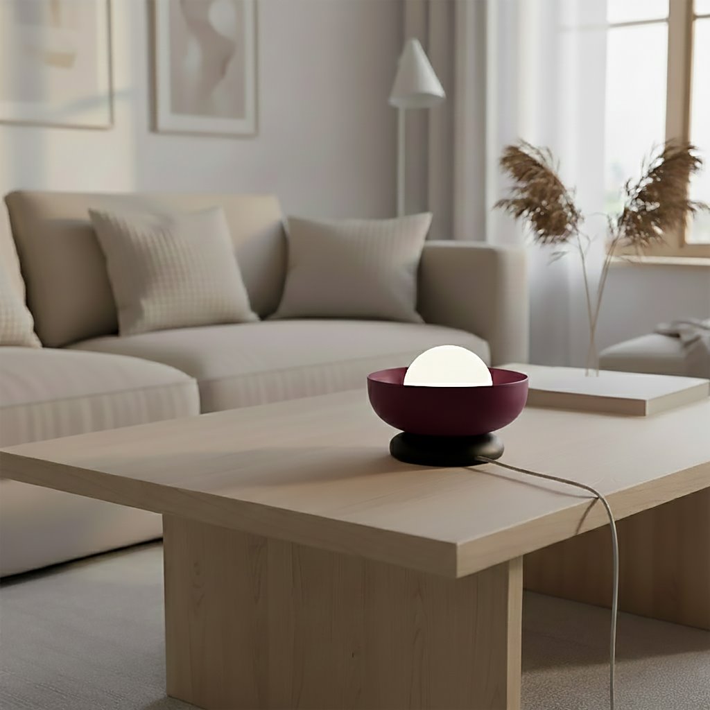 Lampă de noapte metalică OZZY LN1 BURGUNDY, culoare burgundy, vișinie, modernă