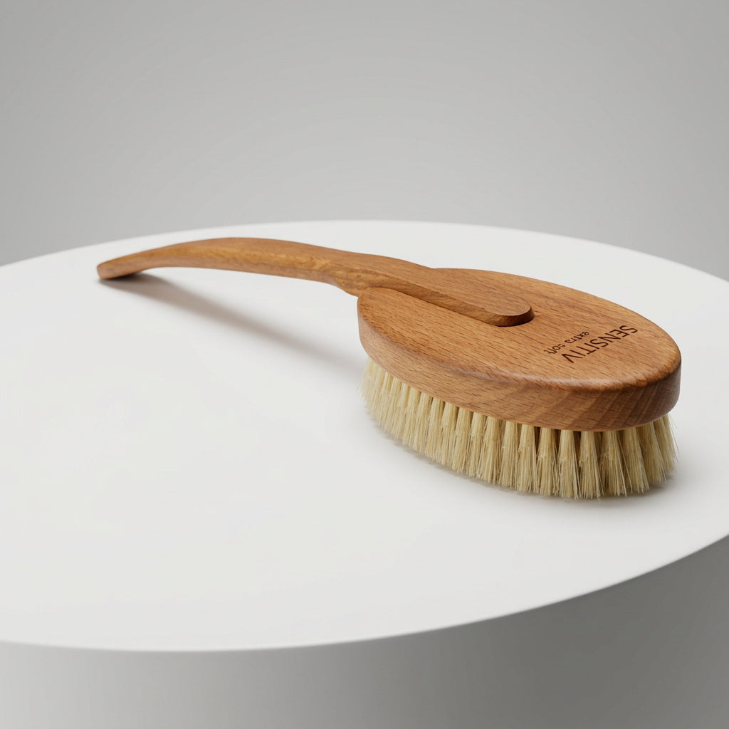 Perie de corp SENSITIVE, lemn de fag aburit, peri naturali moi, 440 mm, produs premium, Keller Bürsten
