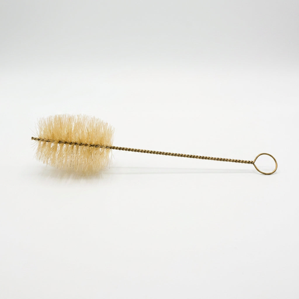 Sfestoc / aspersoriu pentru apa sfintita, par natural, coada metalica alama, 185 mm