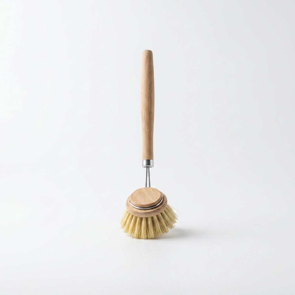 Perie de vase din lemn de fag si fibre naturale Tampico, cap perie Ø 50 mm, Vegan 100%