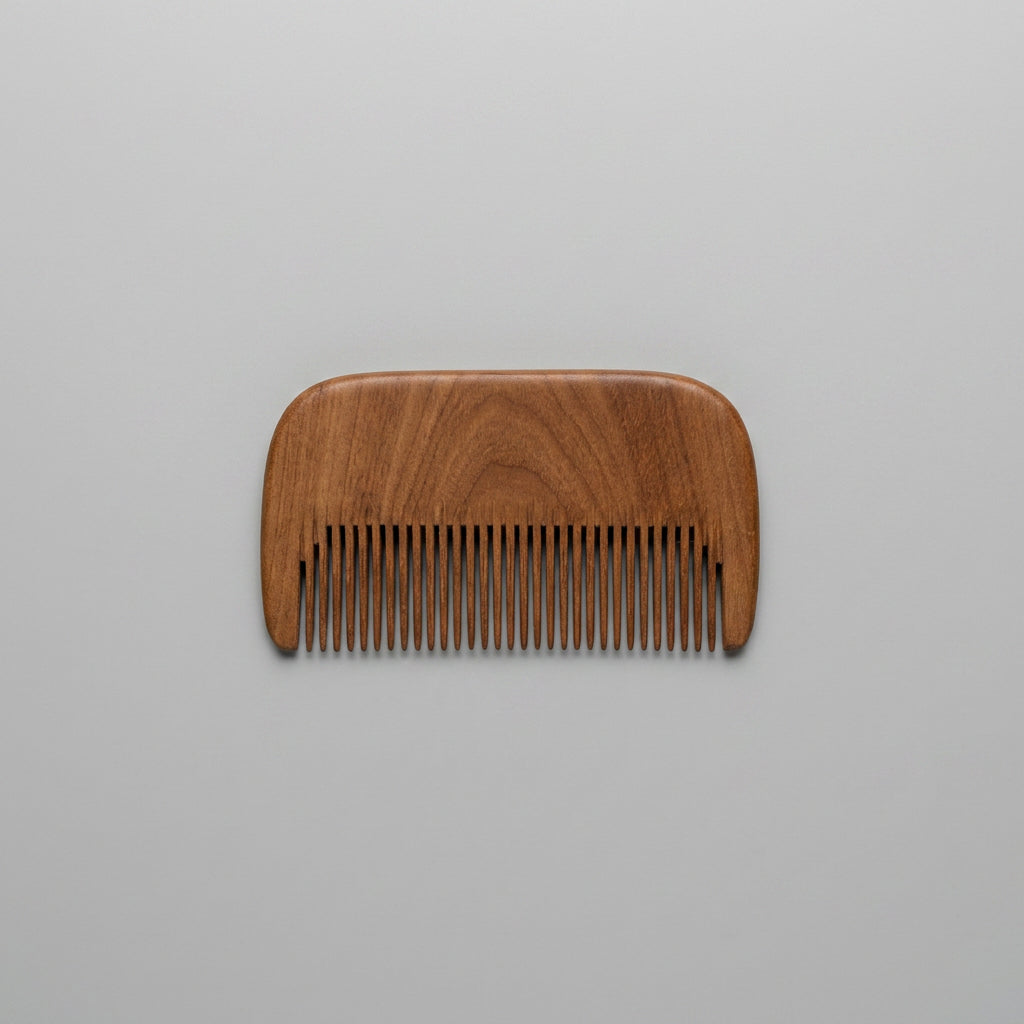 Piaptan pentru barba din lemn de par, dantura fina, lucrat manual, pentru buzunar, produs premium, Keller Bürsten