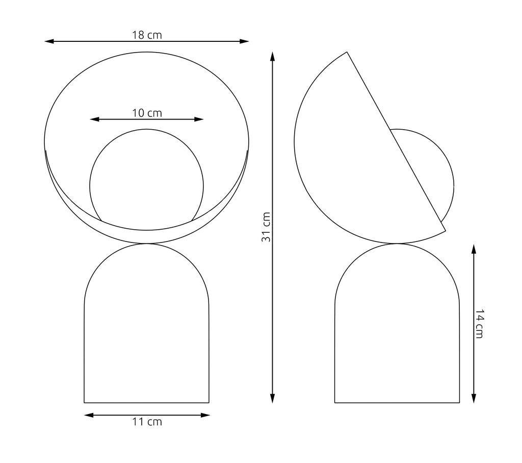 Veioza metalica BOTO LN1 GRAY, gri, forma atipica