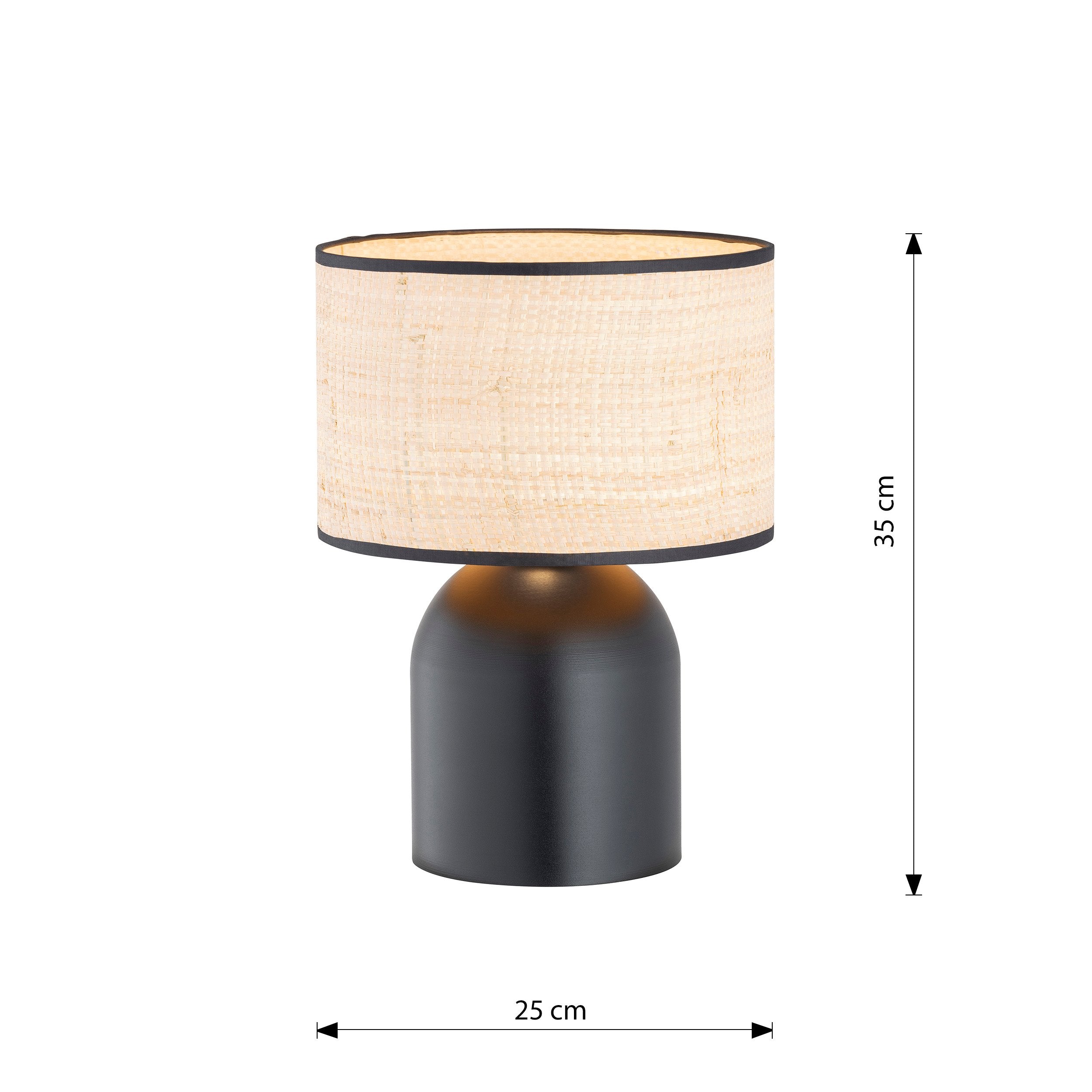 Lampă de masa, ASPEN LN1 culoare NEGRU si RATAN
