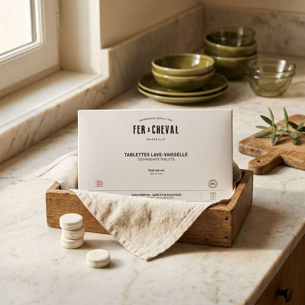 Tablete pentru Masina de Spalat Vase, 99% ingrediente de origine naturala, Fer A Cheval