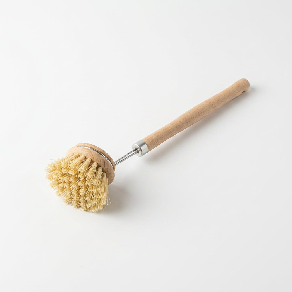 Perie de vase din lemn de fag si fibre naturale Tampico, cap perie Ø 50 mm, Vegan 100%